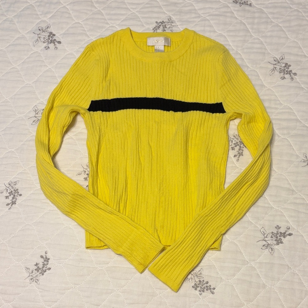 Forever 21 Yellow Sweater with Black Stripe